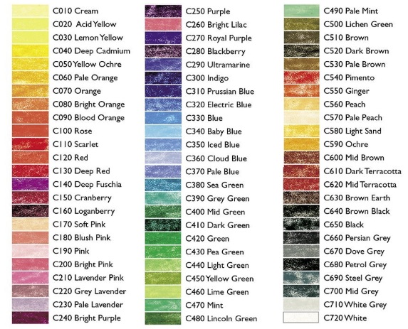 Derwent Coloursoft Color Chart