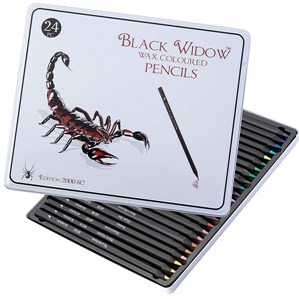 black widow scorpion colored pencils